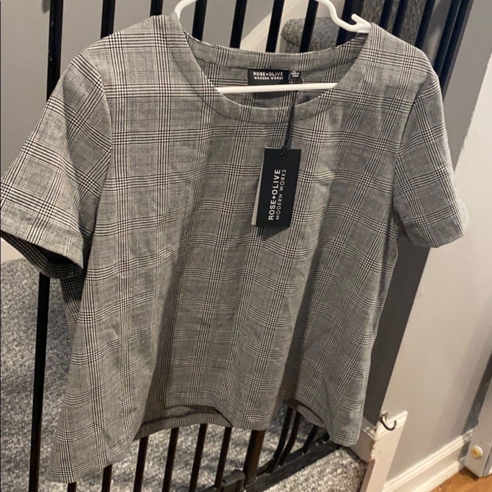 Rose & Olive to the waist plaid shirt